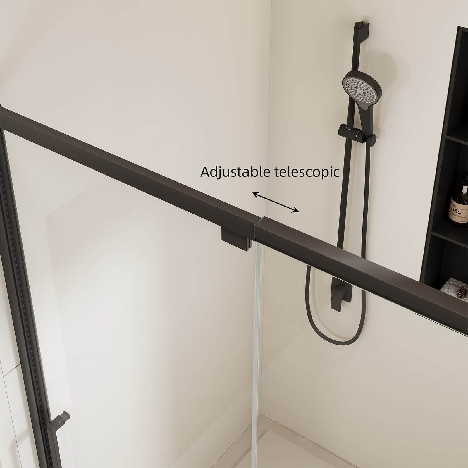 36 inch pivot shower door with telescopic rail system
