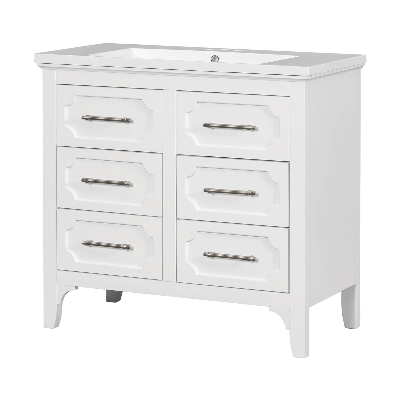 36" Symmetrical Design Minimalist Bathroom Vanity