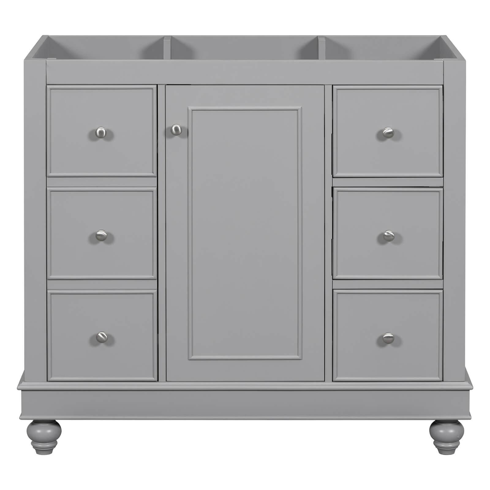 36 inch Gray Bathroom Vanity with Hair Dryer Storage Cabinet Only