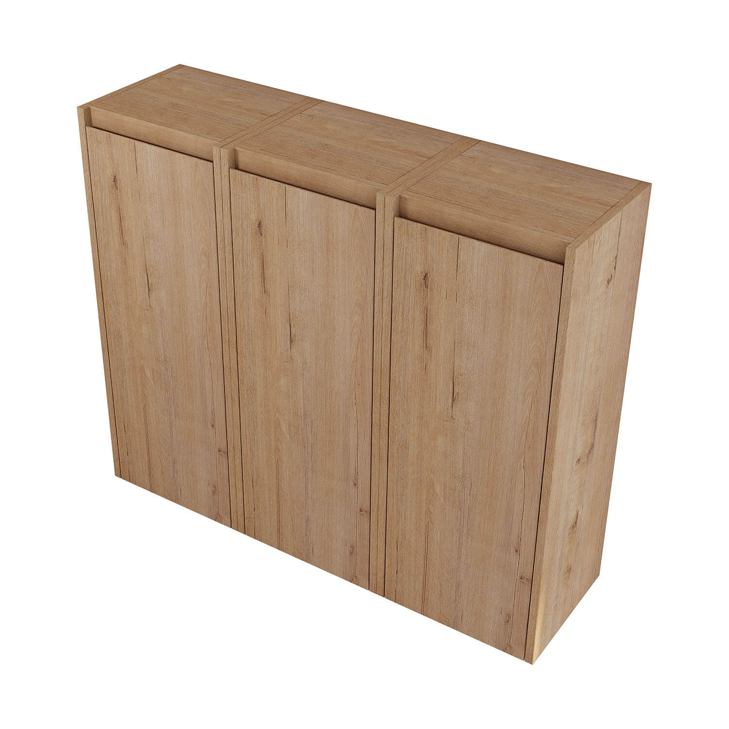 36" inch White Oak Bathroom Wall Cabinet with 3 Soft Close Doors