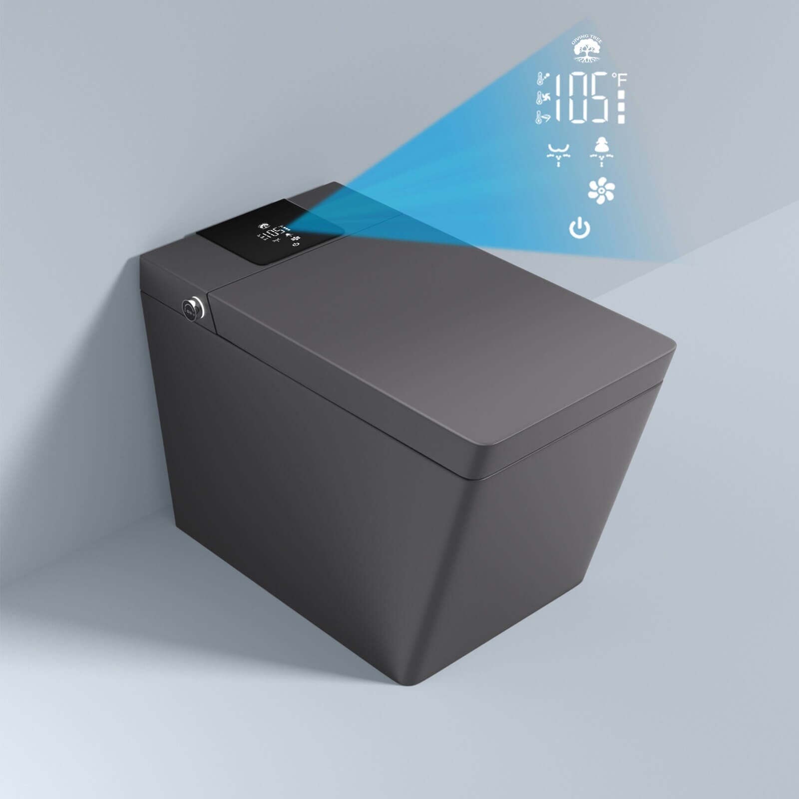 Giving Tree Smart Square One-Piece Floor Toilet with Remote Control and Automatic Cover