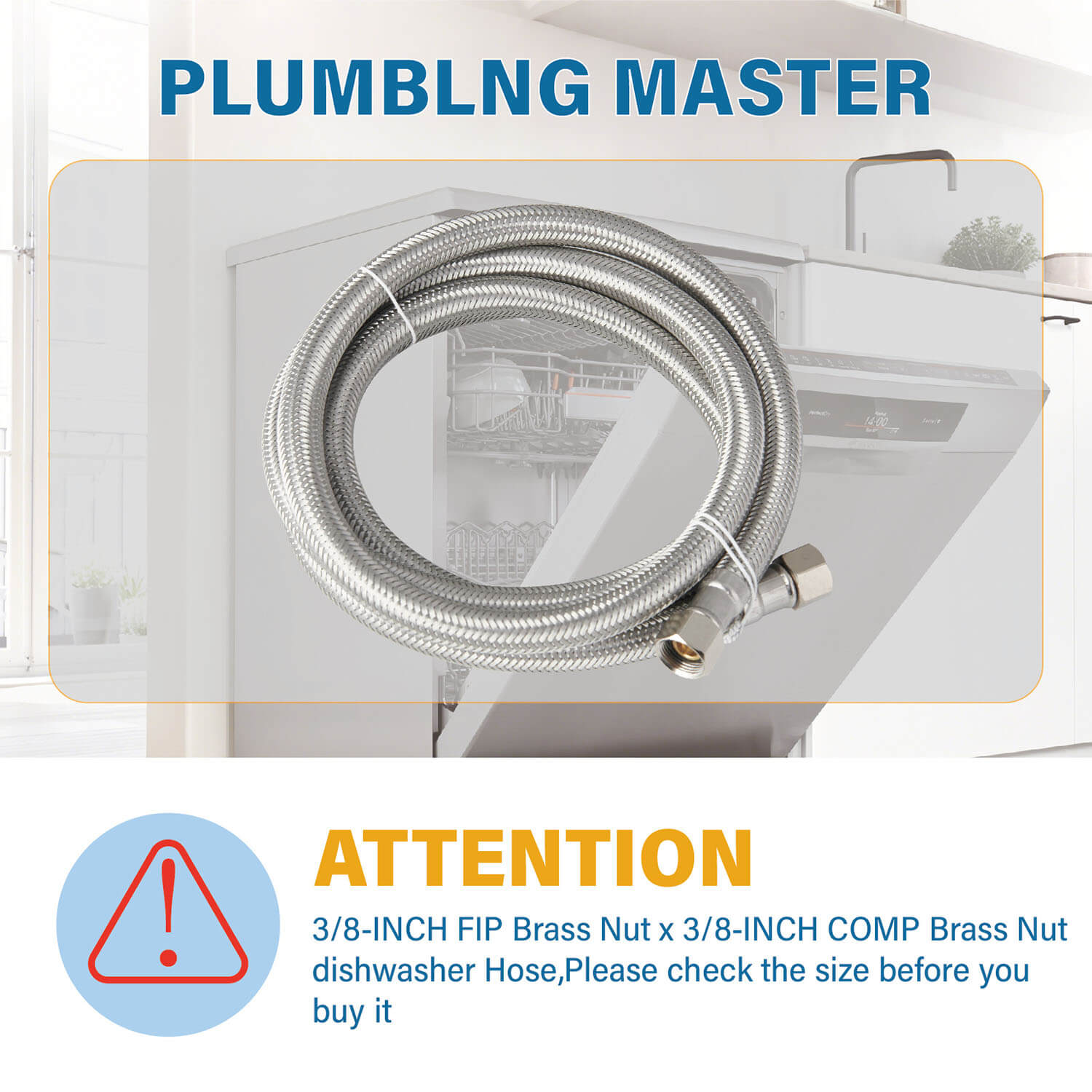 3/8 Inch Brass Fittings Dishwasher Inlet Hose