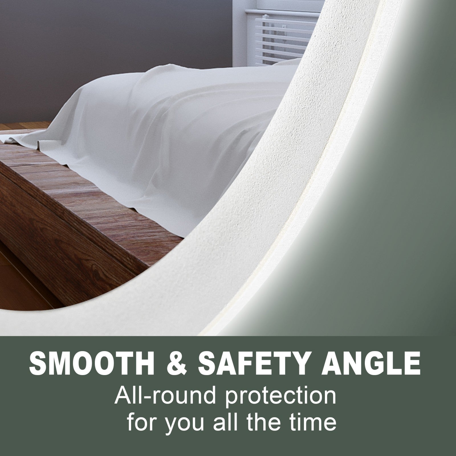 40 In Anti-Fog Oval LED Mirror with Touch Control