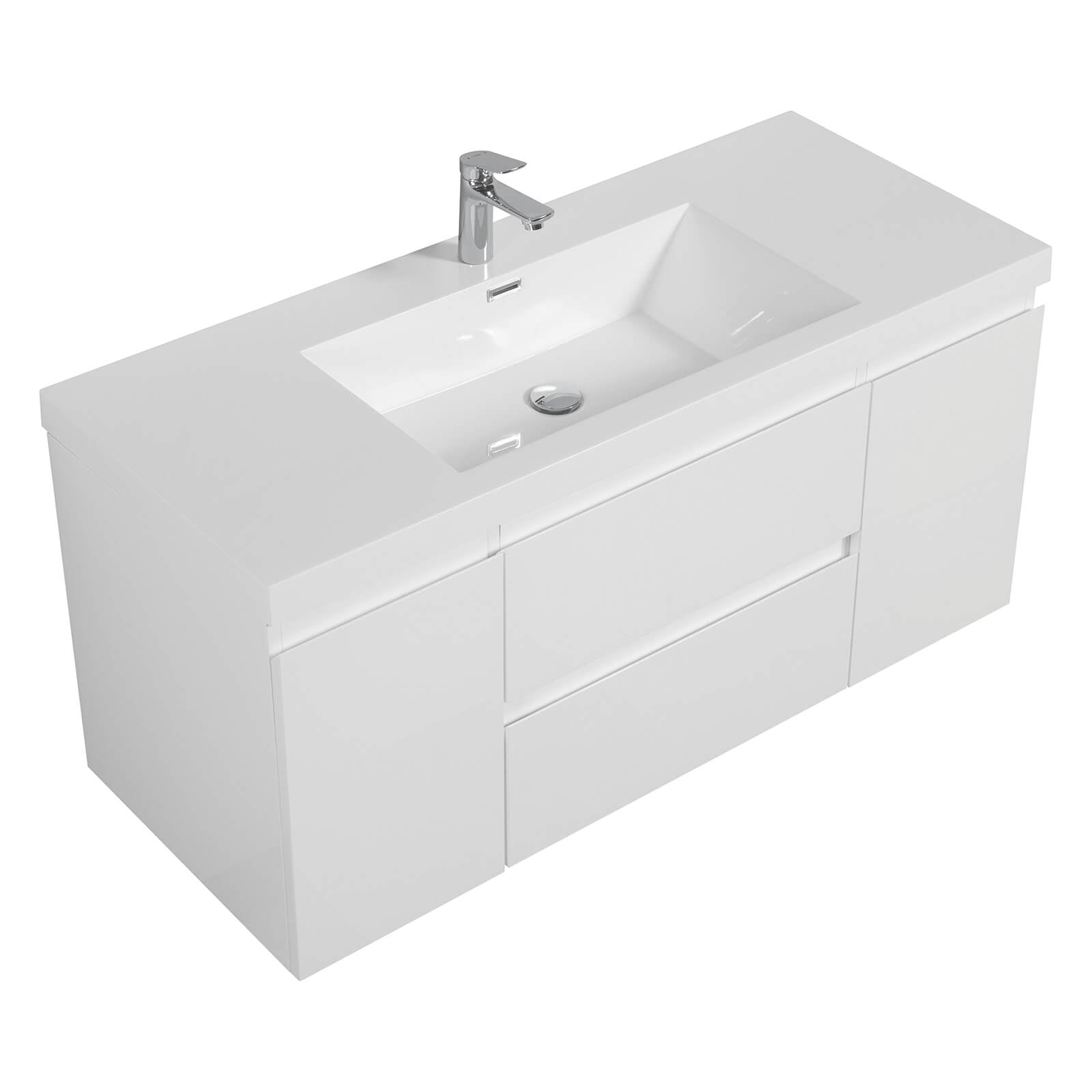 48 inch solid wood floating vanity with soft close drawers