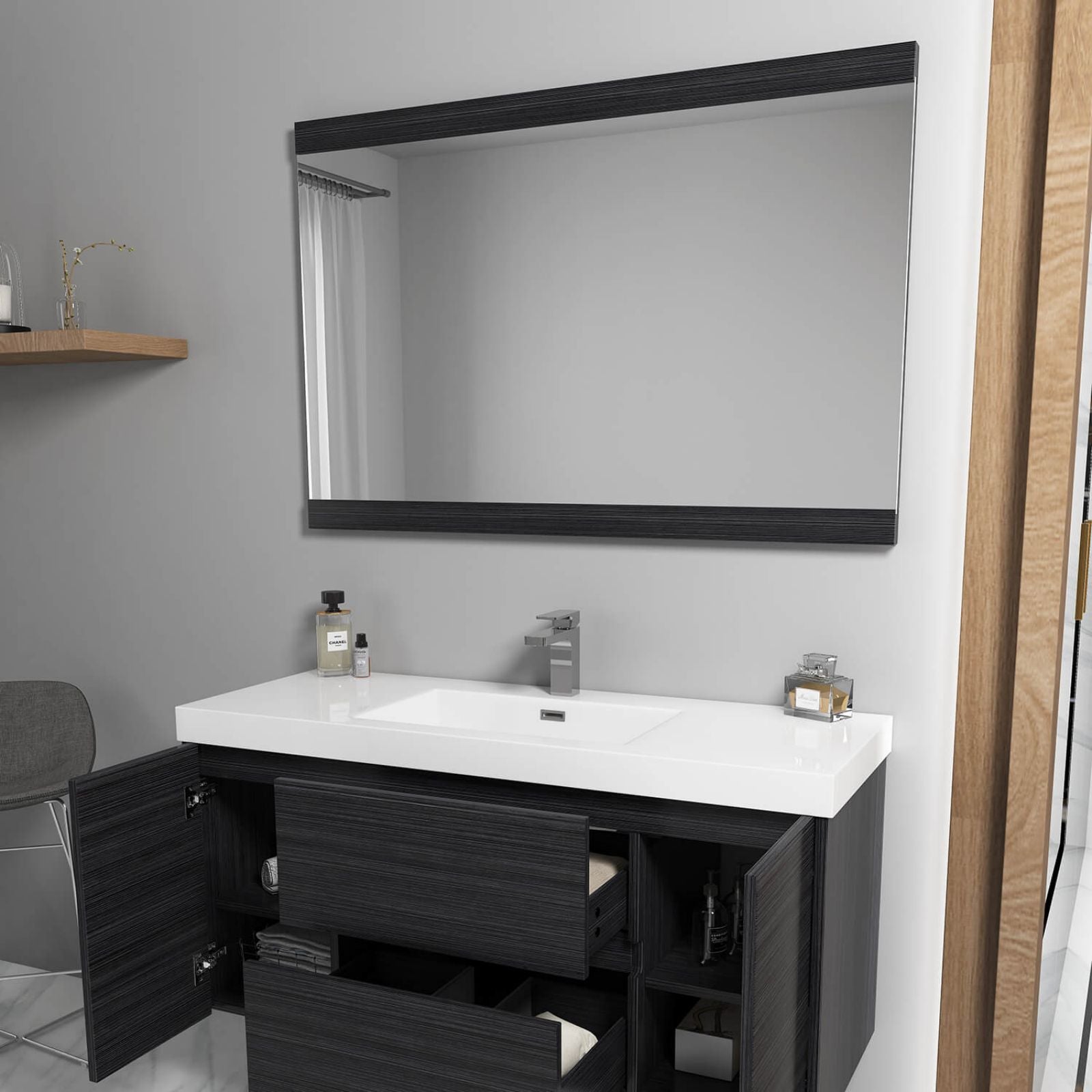 48" Blossom Classic Wall-Mounted Vanity 2 Doors 2 Drawers Gray