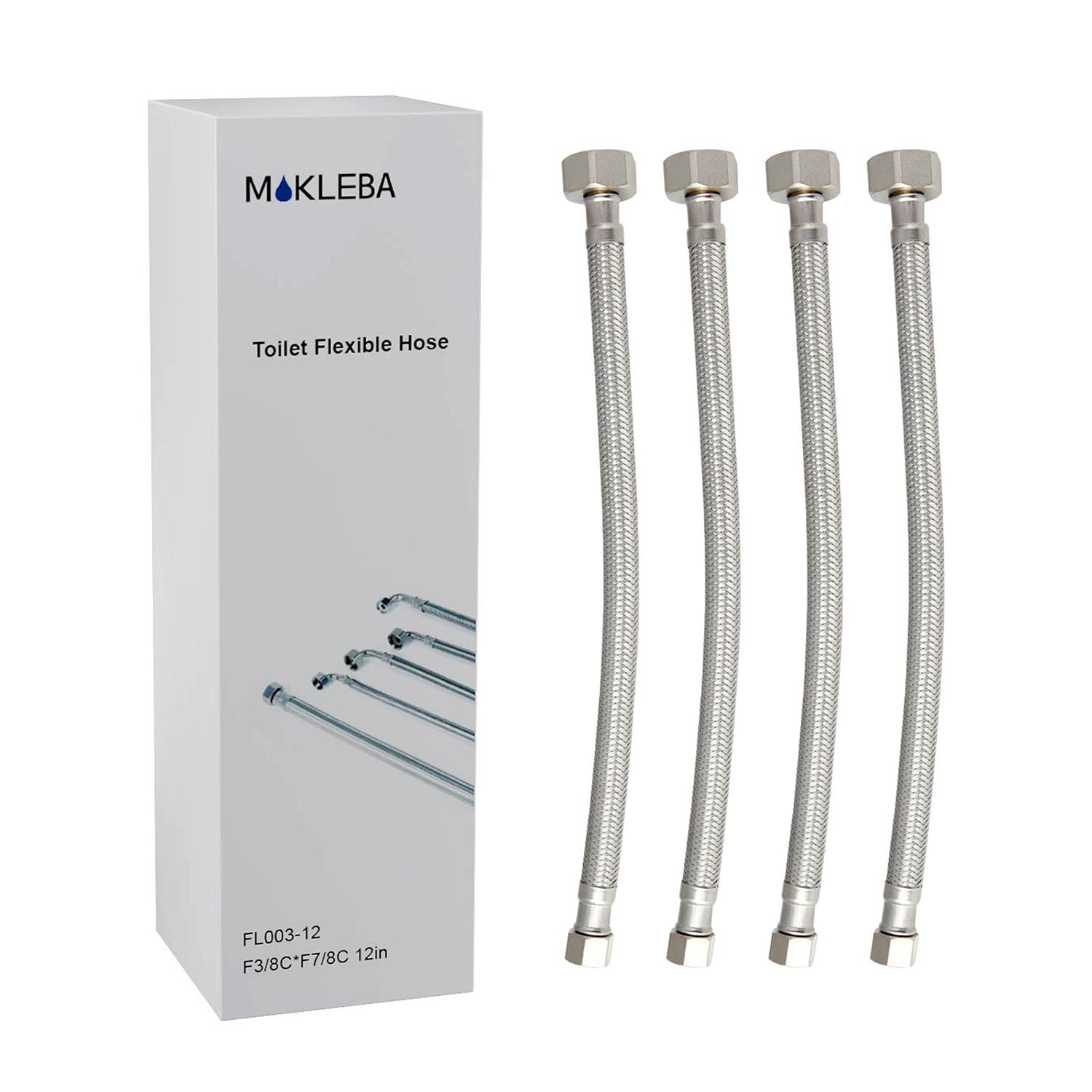 4PCS 12-Inch Toilet Water Supply Line