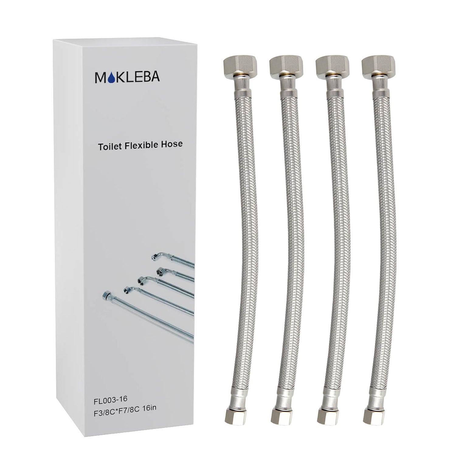 4PCS 16 Inch Toilet Water Supply Line