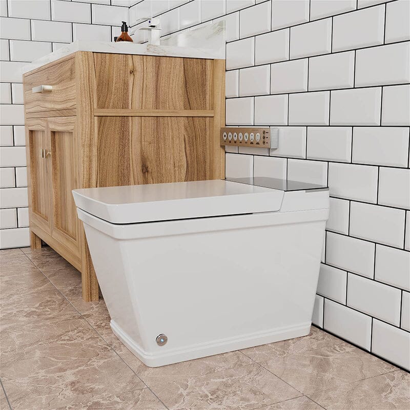 Modernes quadratisches Stand-Smart-WC mit Fernbedienung und automatischer Abdeckung