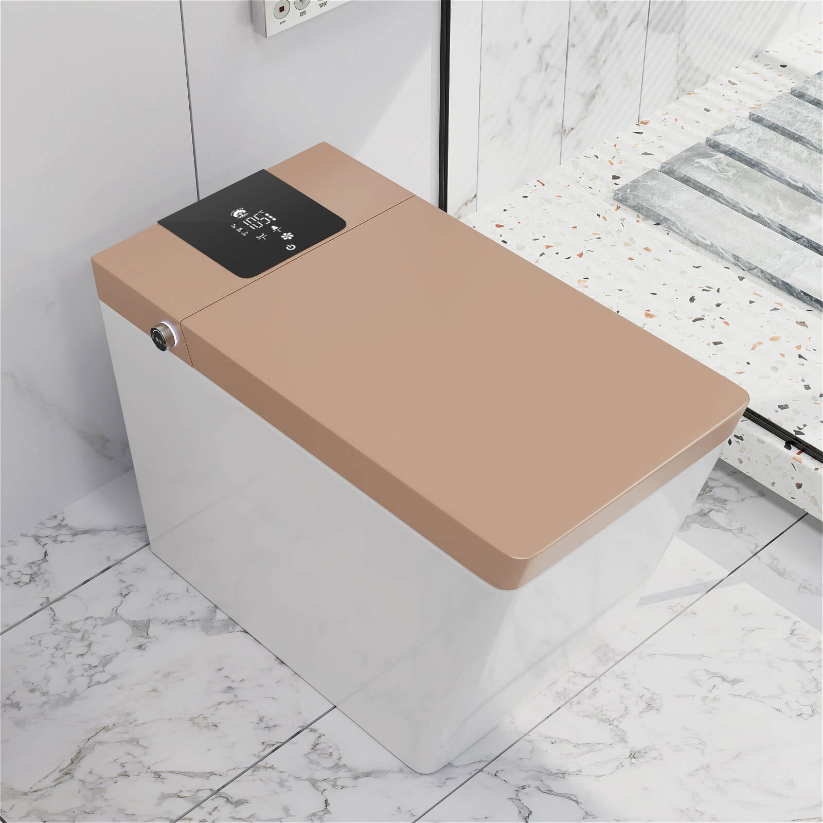 Giving Tree Smart Square One-Piece Floor Toilet with Remote Control and Automatic Cover