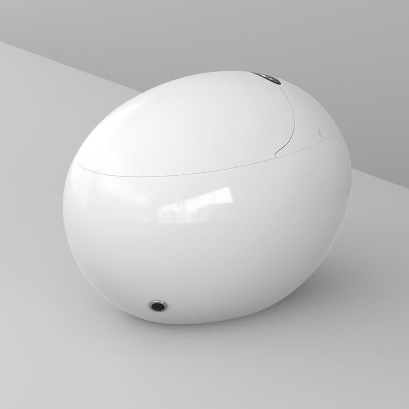 Modern White Egg-Shaped Smart Toilet with Remote Control