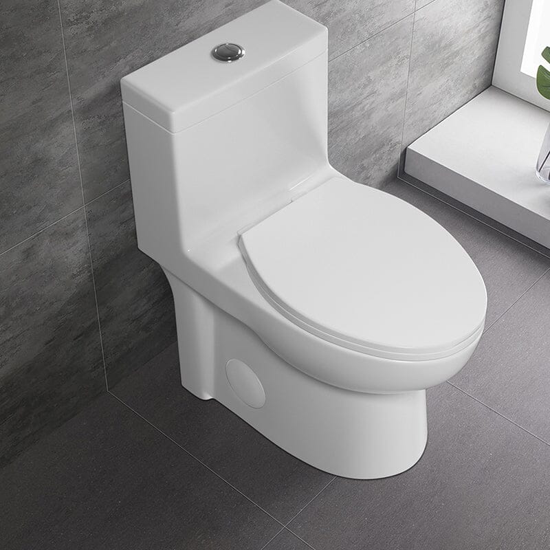 Giving Tree Powerful & Quiet Dual Flush Modern One Piece Toilet with Soft Closing Seat