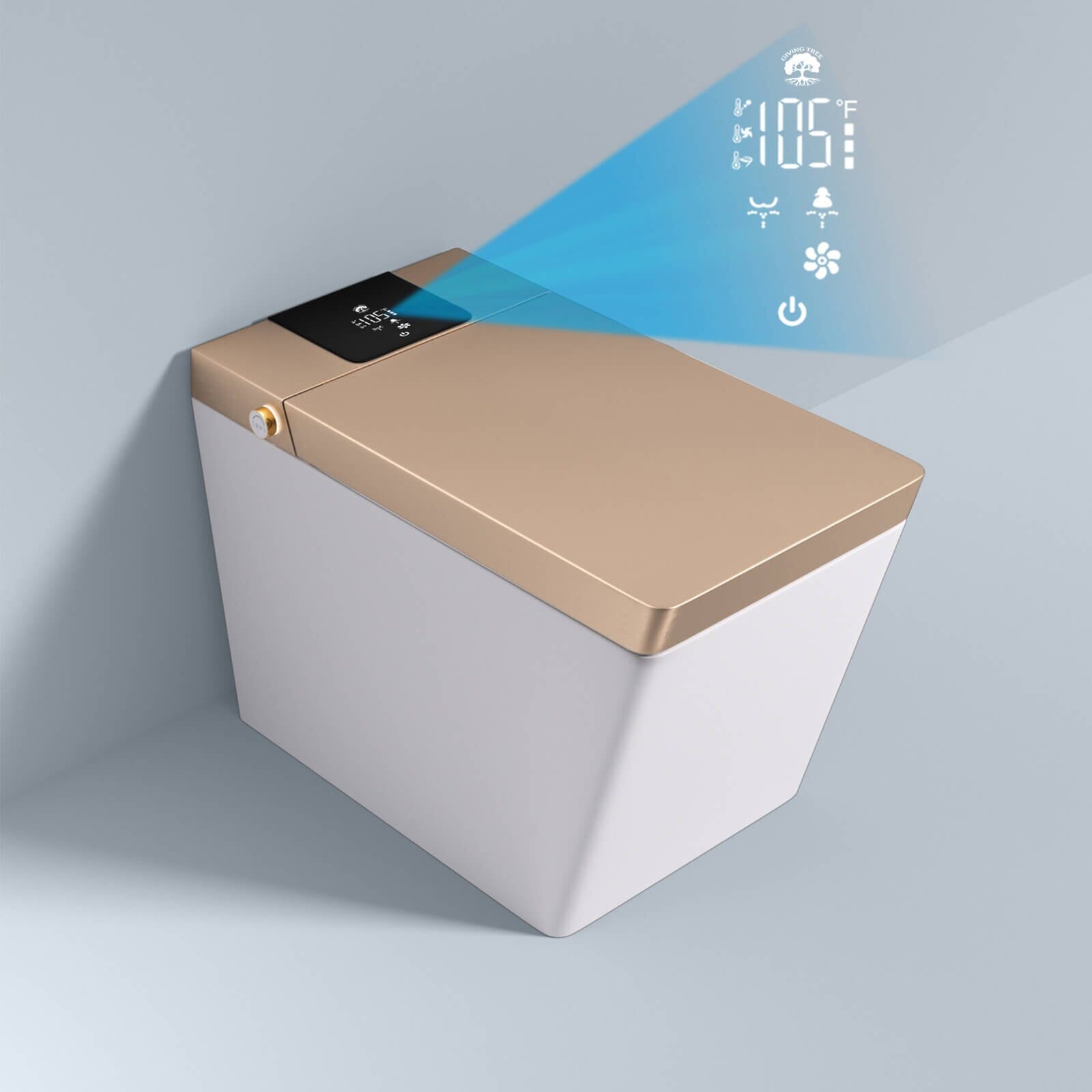 Giving Tree Smart Square One-Piece Floor Toilet with Remote Control and Automatic Cover