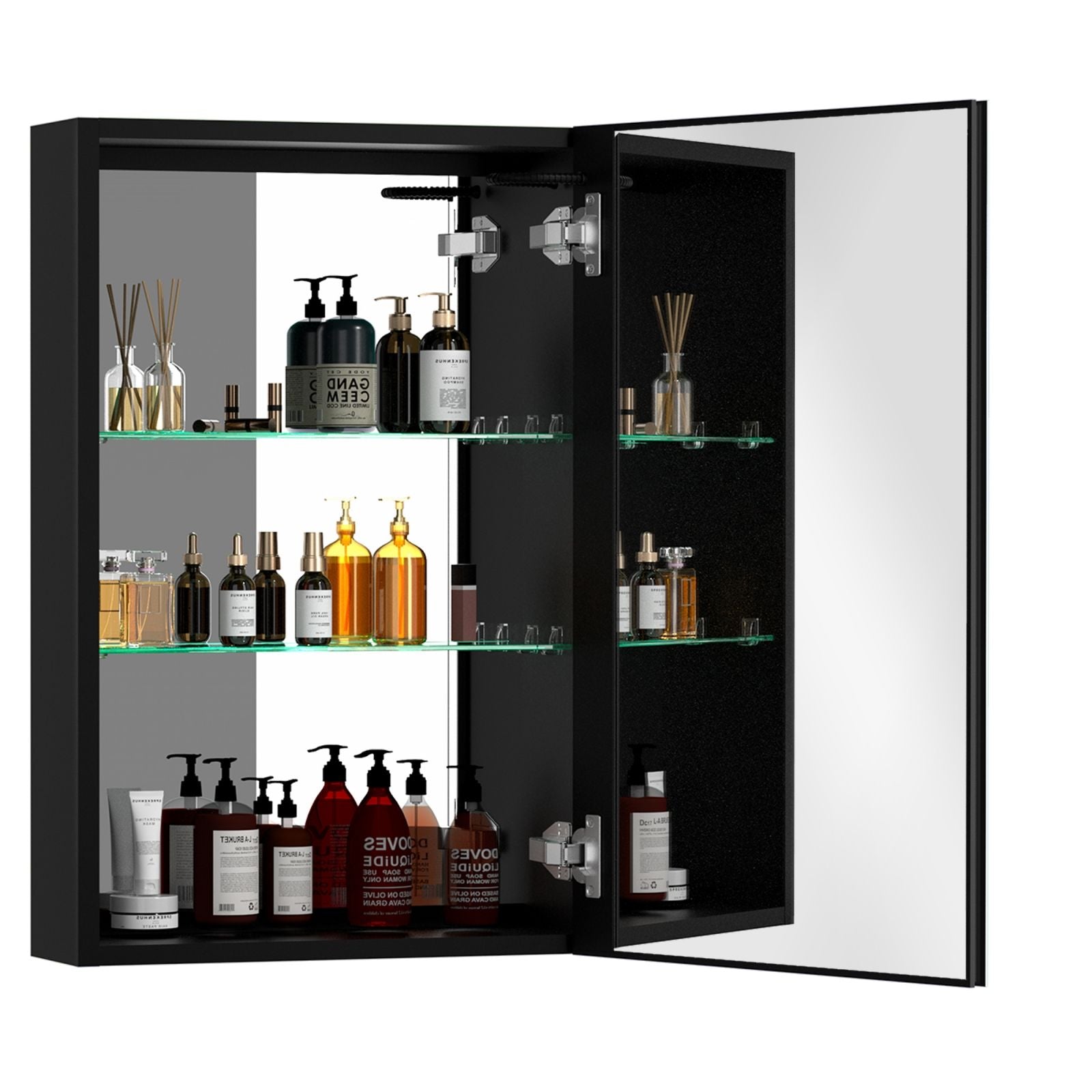 50" x 30" Black Medicine Cabinet with Lights
