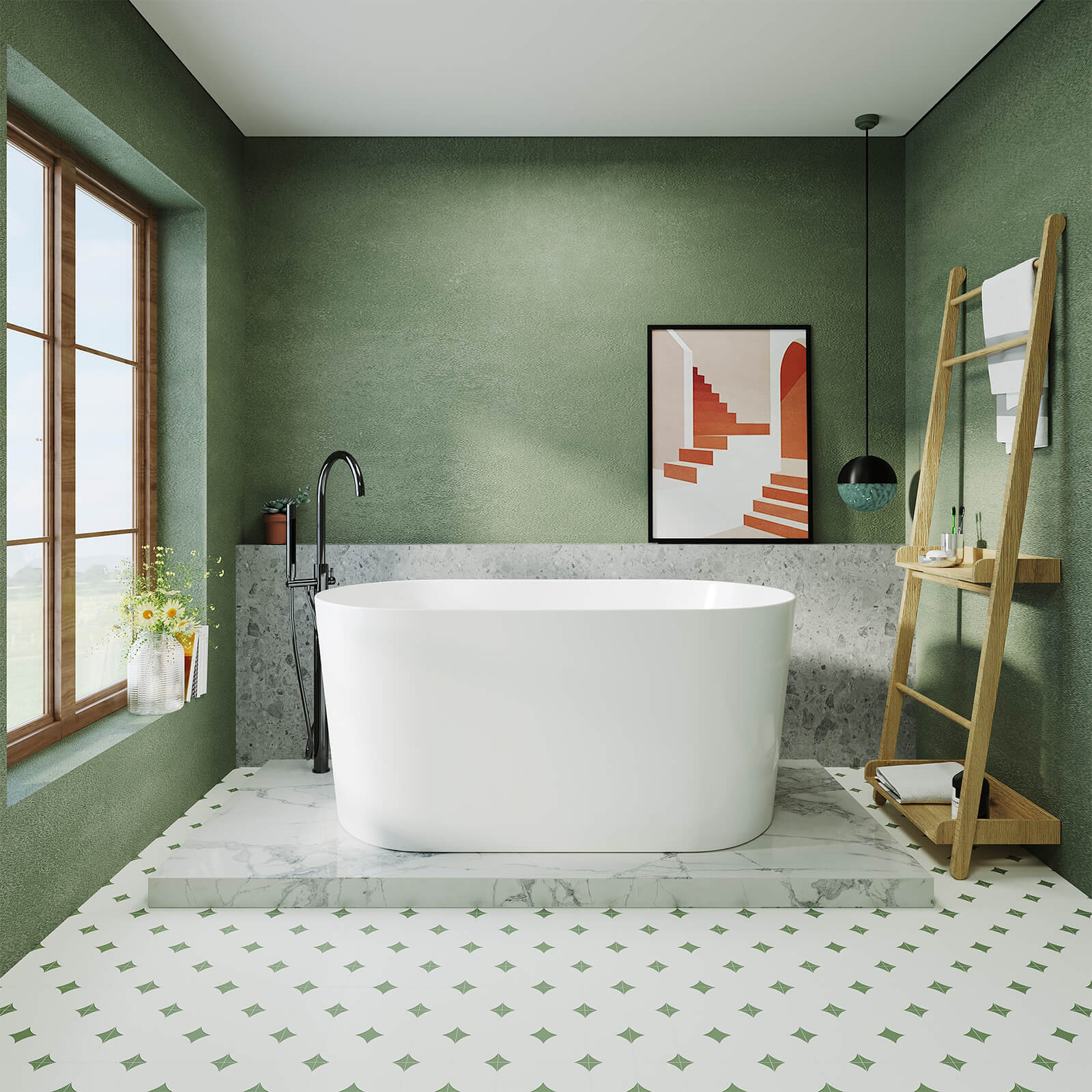 51 inch Multi Layer Composite Acrylic Deep Soaking Bathtub