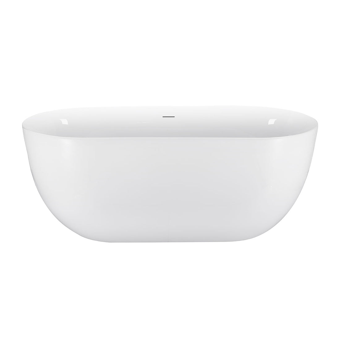 59 inch White Acrylic Oval Soaking Bathtub