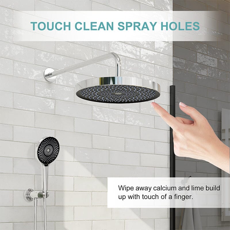 10" Round Shower Head & Hand Shower with Hose Replacement Accessories