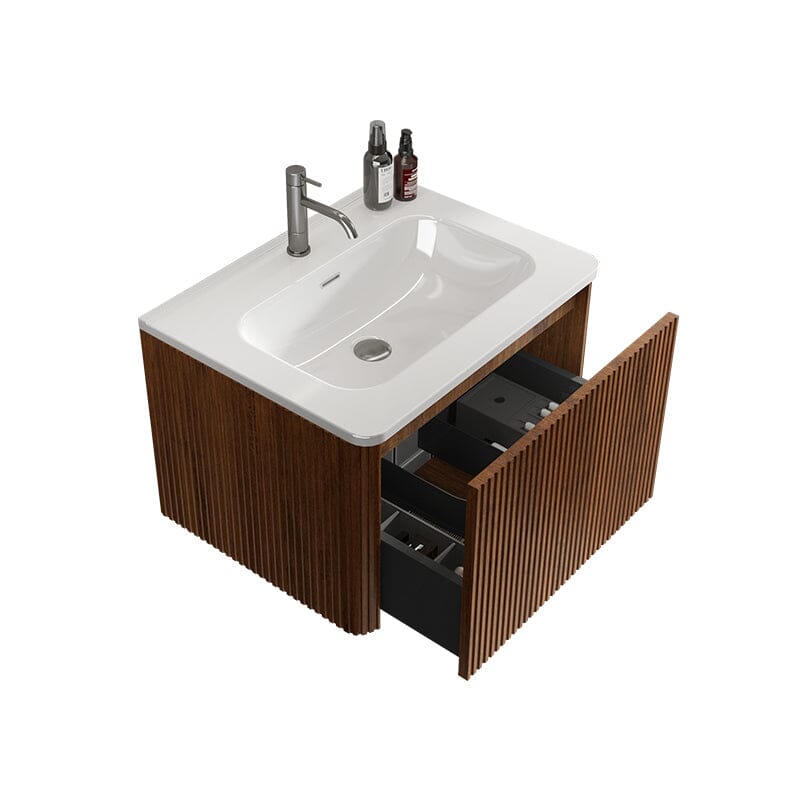 Giving Tree 24" Wooden Striped Modern Bathroom Vanity with Sink, Wall-mounted