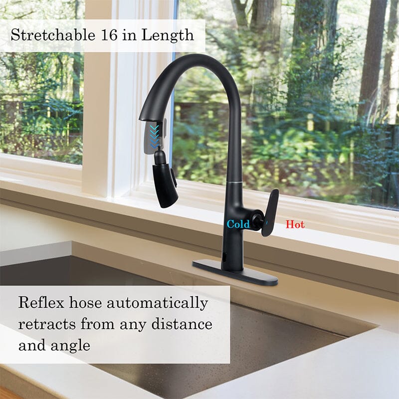 Giving Tree Kitchen Sensor High Arc Faucets Single Handle Pull Down
