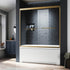 60 in x 62 in Brushed Gold Semi Frameless Double Sliding Bathtub Door