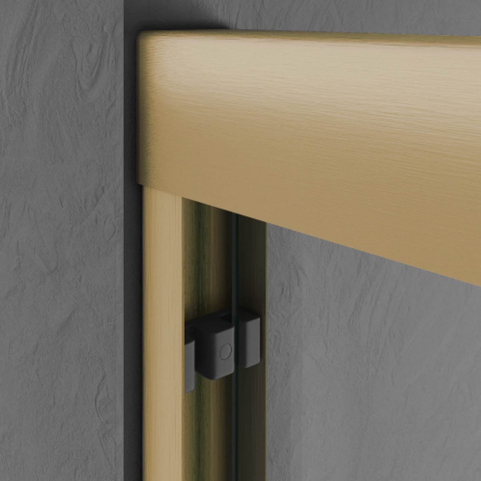 60 inch wide brushed gold bathtub door with double sliding panels