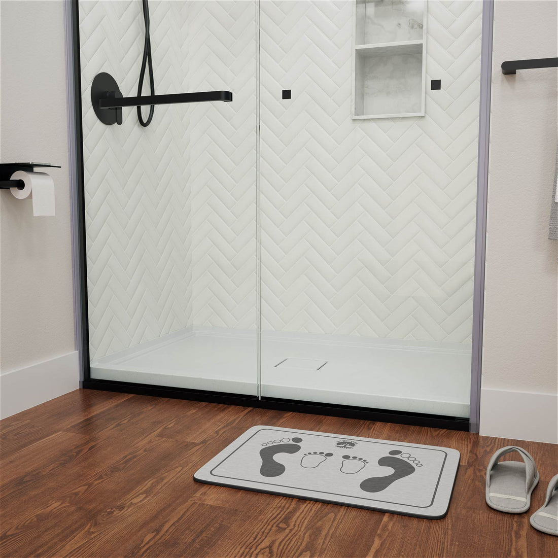 60 x 36 alcove acrylic shower base with single threshold entry
