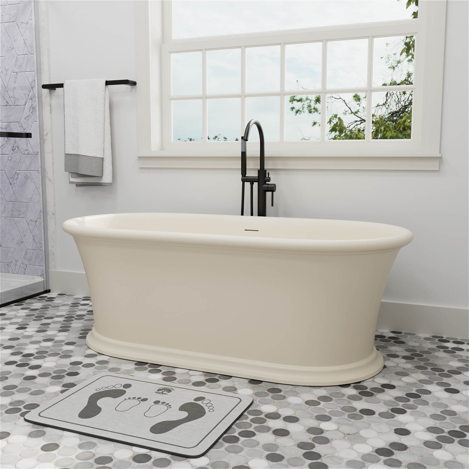 61 inch cream pedestal bathtub vintage design