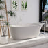 63 in Solid Surface Ergonomic Freestanding Slipper Bathtub