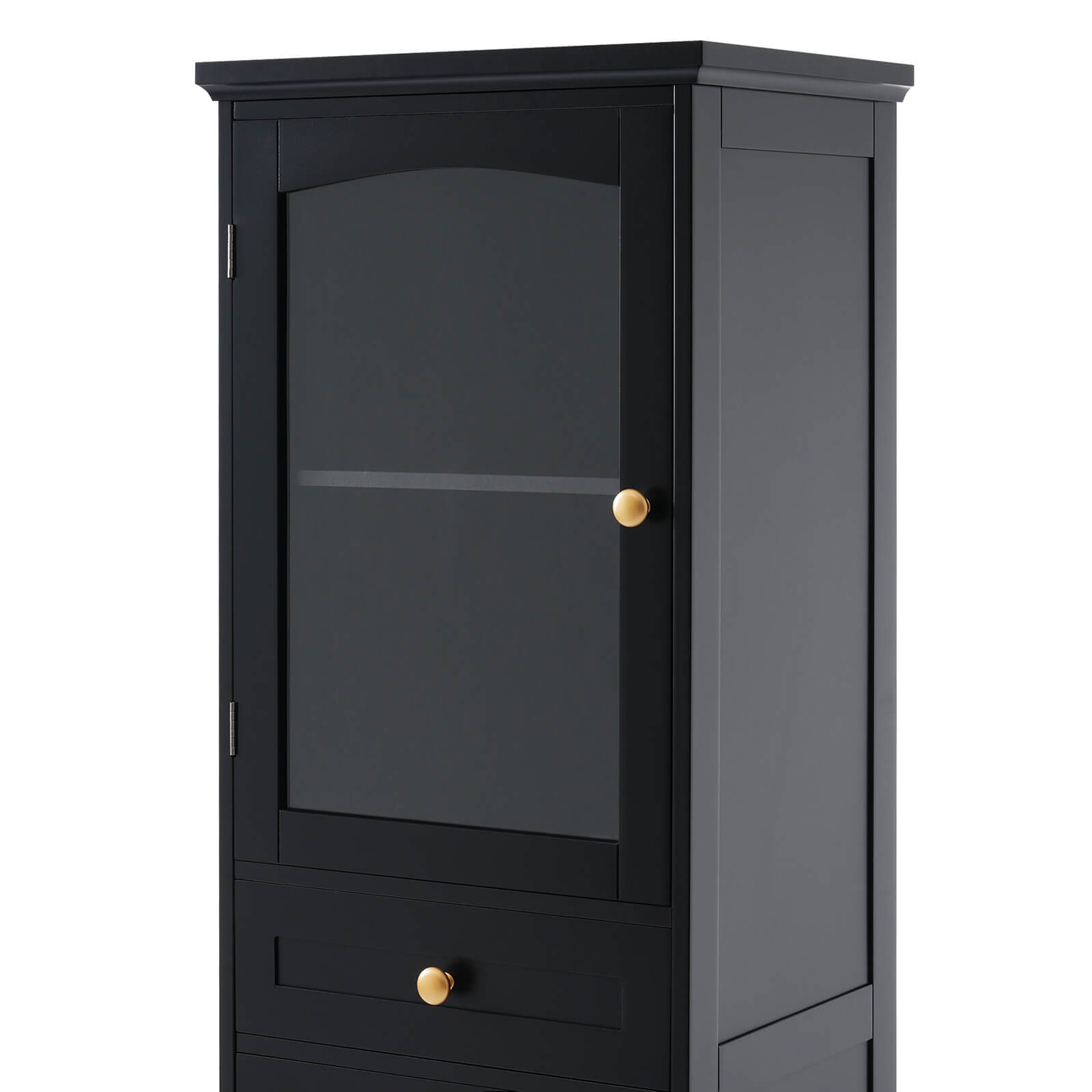 63-inch bathroom cabinet with glass door display