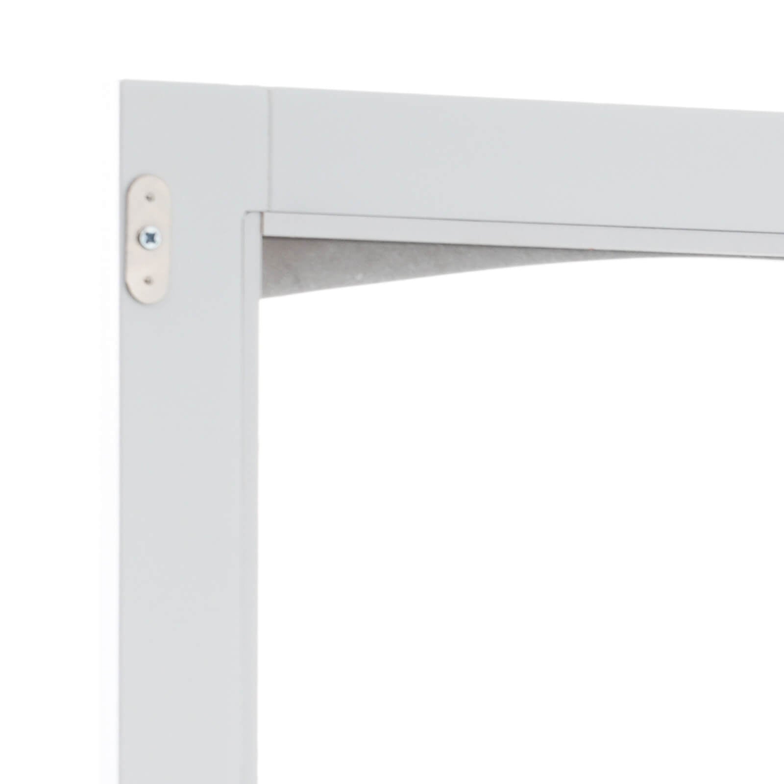 63 inch tall white freestanding linen cabinet door with anti-collision design