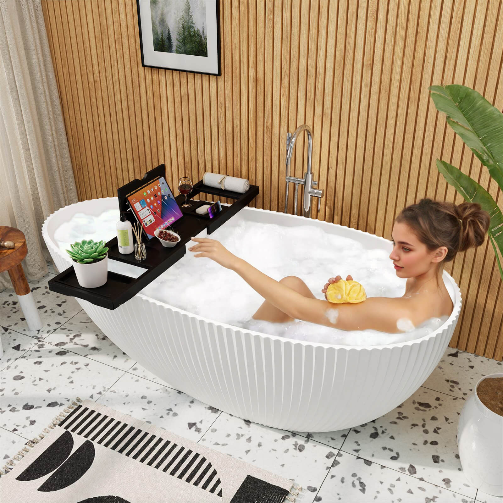 67 inch Freestanding Soaking Bathtub
