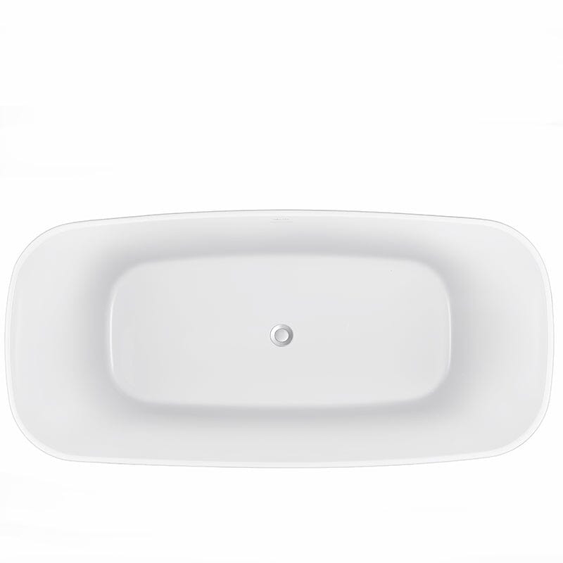 Mokleba 67" Acrylic Rounded Rectangle Freestanding Soaking Bathtub Double Ended