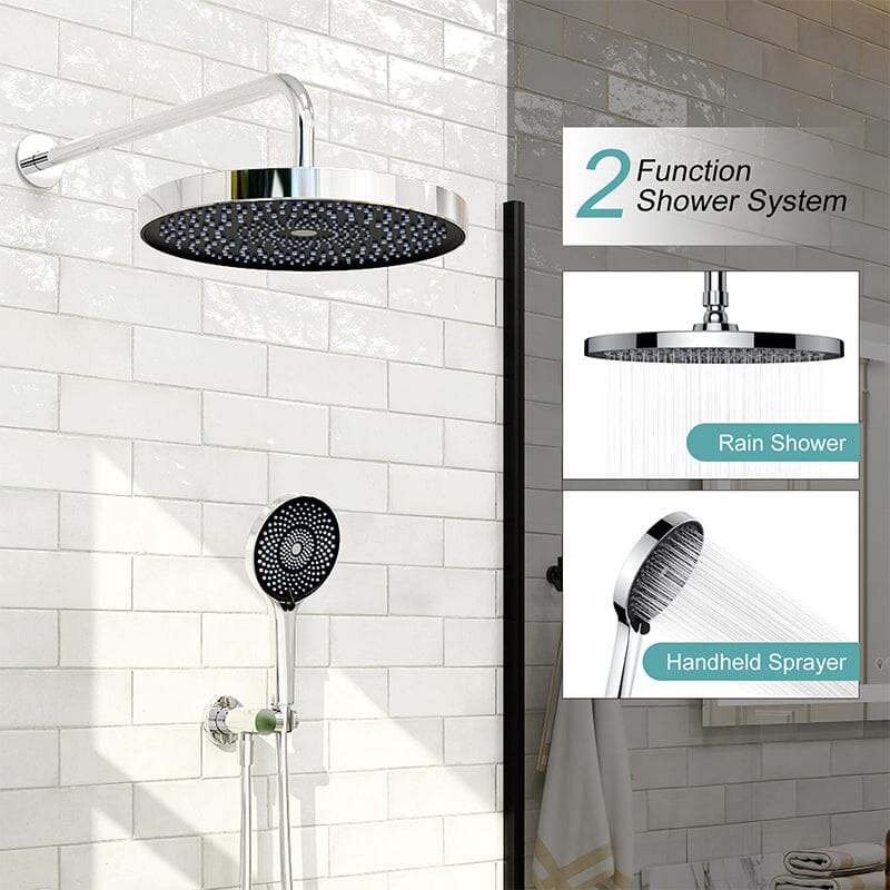 10" Round Shower Head & Hand Shower with Hose Replacement Accessories