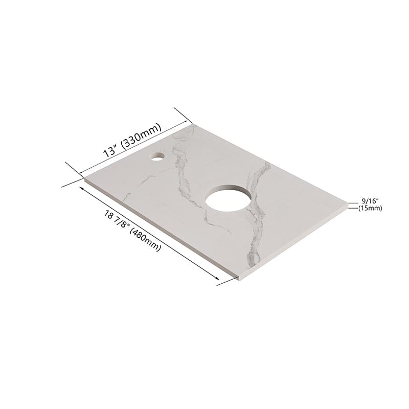 16" Freestanding Bathroom Vanity with Round Sink with Soft Close Doors and Shelves