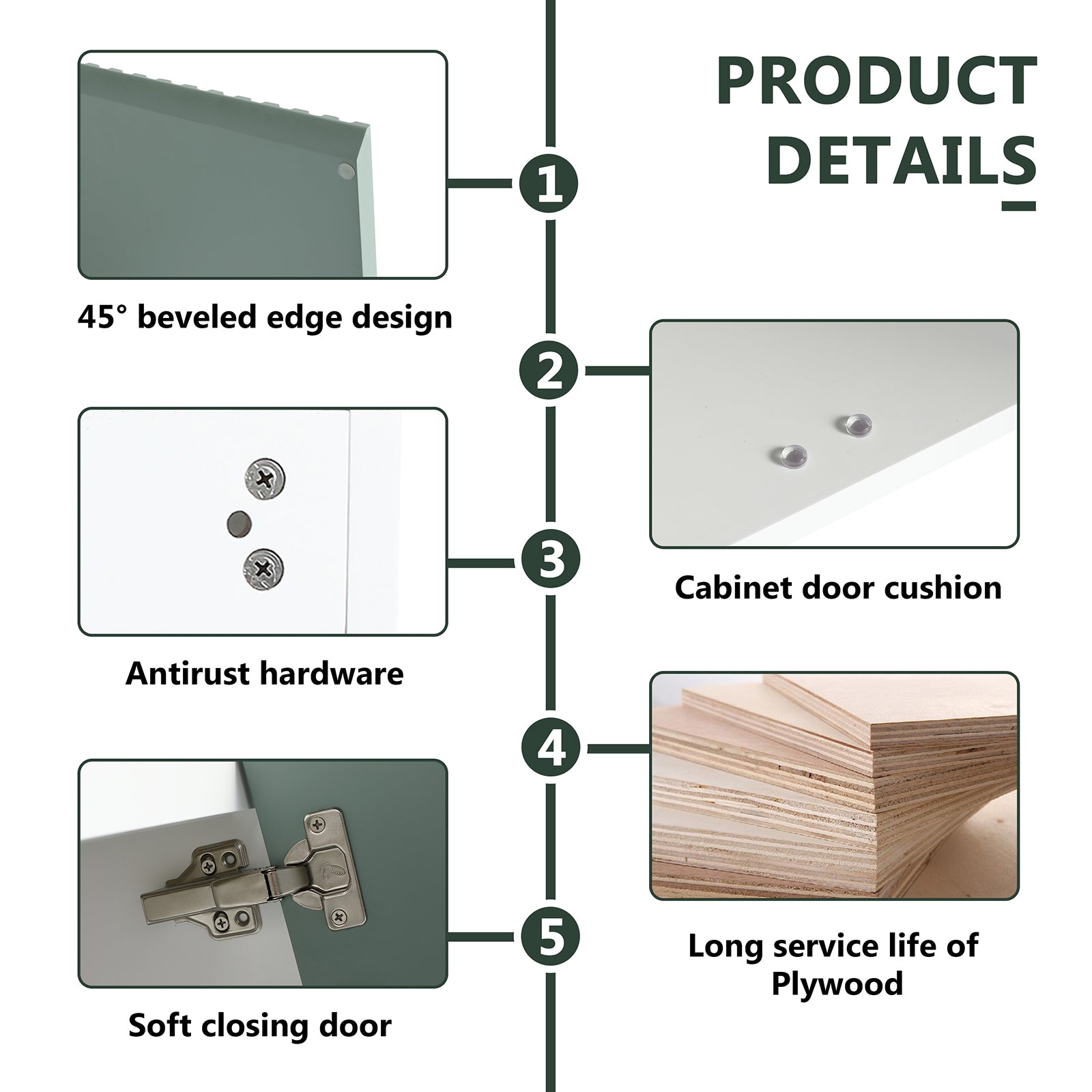 32 Inch Wall-Mounted Bathroom Vanities with Tops and Soft Close Door