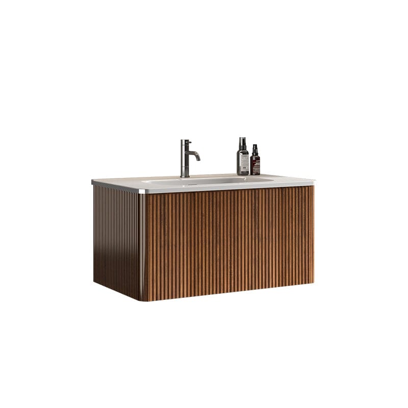 Giving Tree 30" Wooden Striped Modern Bathroom Vanity with Sink, Wall-mounted