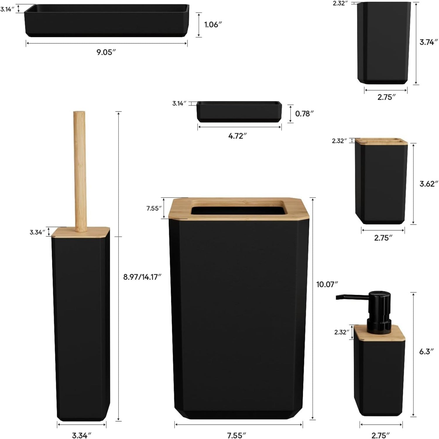 7 Piece Bamboo Bathroom Set Giving Tree Home Kit