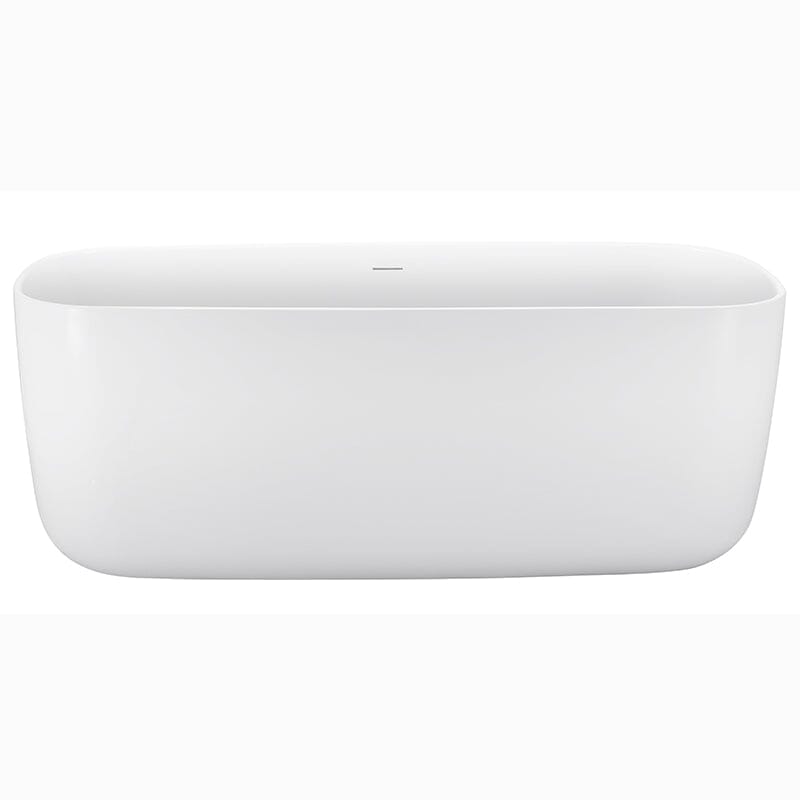 Mokleba 67" Acrylic Rounded Rectangle Freestanding Soaking Bathtub Double Ended