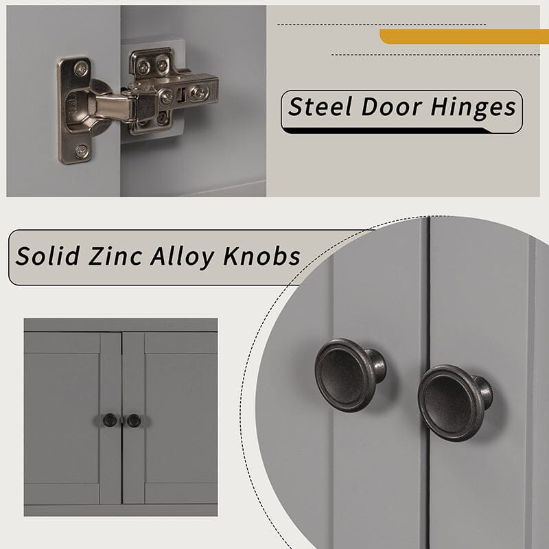 24" Modern Freestanding Bathroom Vanity with Open Style Shelf, Including Ceramic Sink