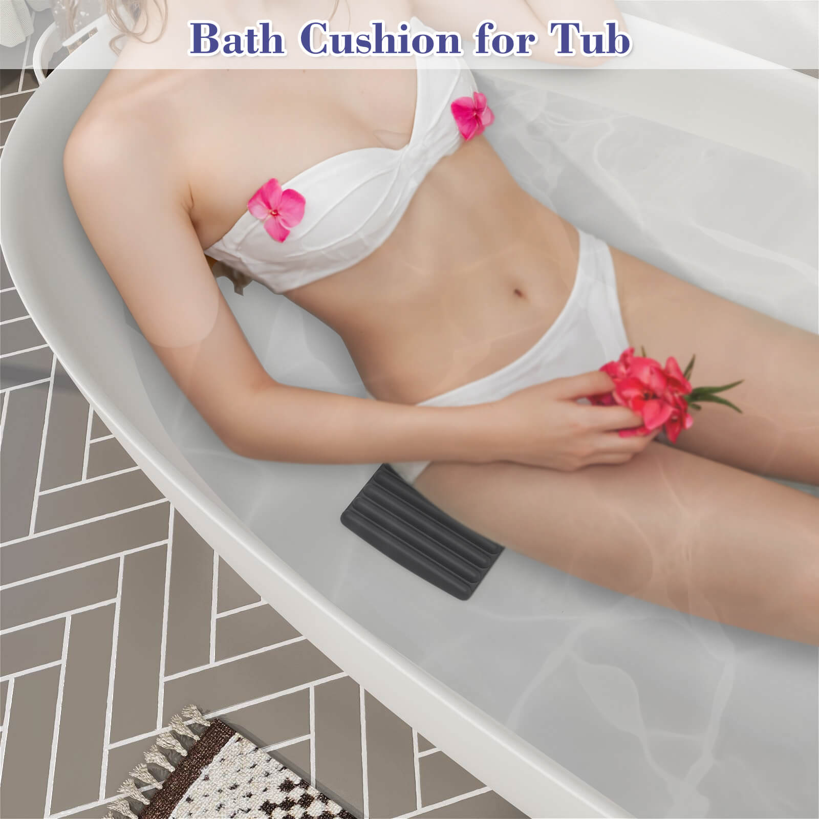 A girl puts G1 A002MB under her butt while taking a bath