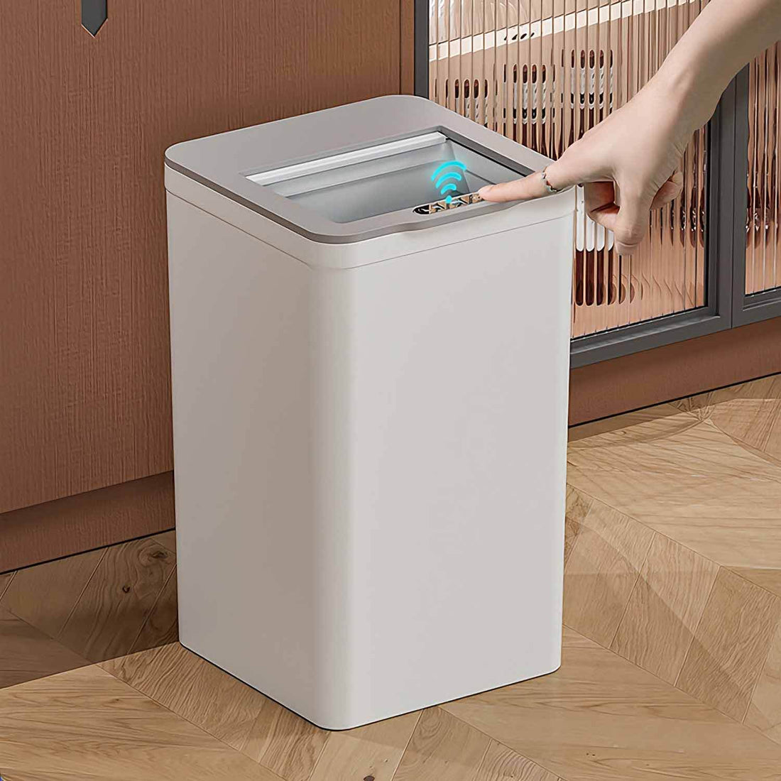 ABS bathroom smart trash can with lid