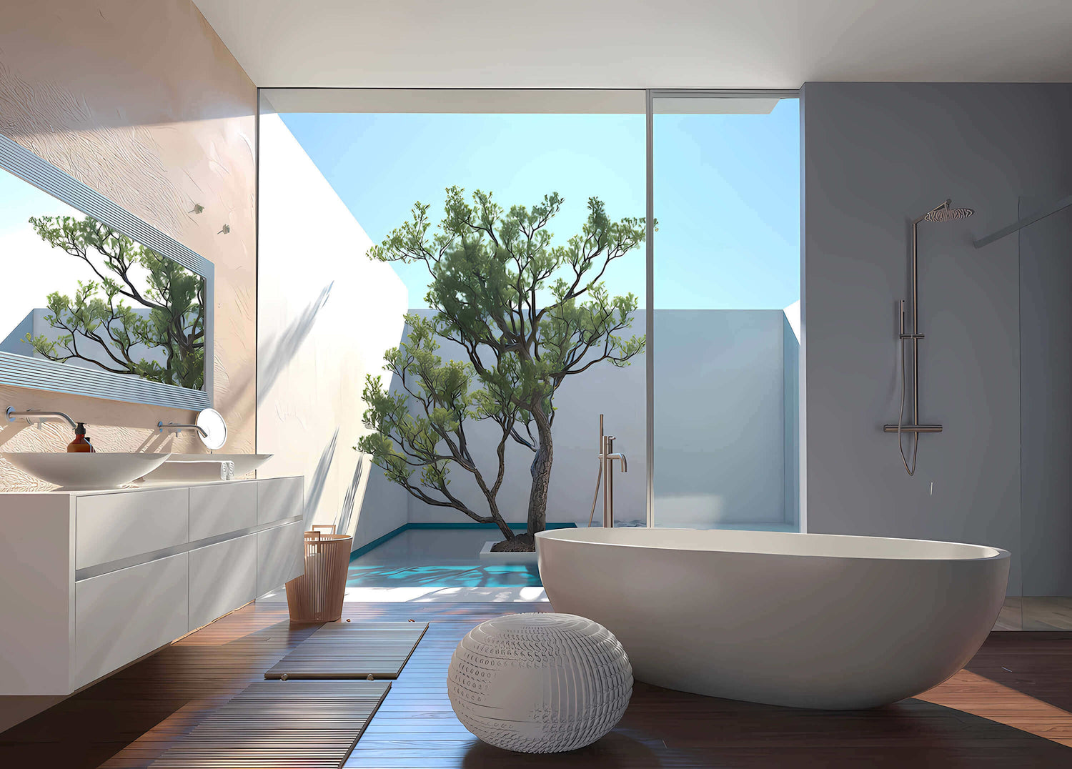 A garden bathtub that is both ornamental and comfortable
