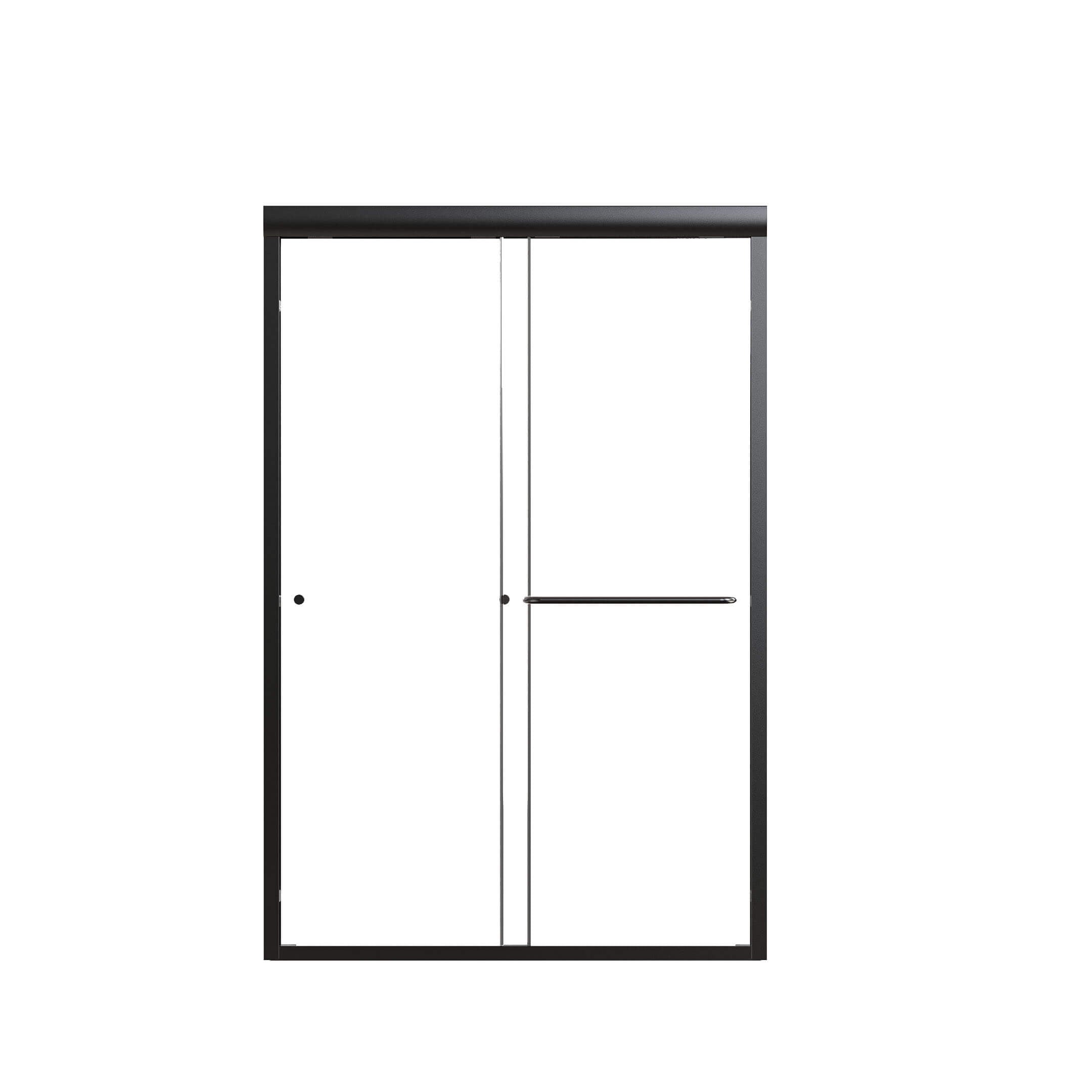 Aerospace-Grade Matte Black Aluminum Frame Details on Framed Sliding Shower Door