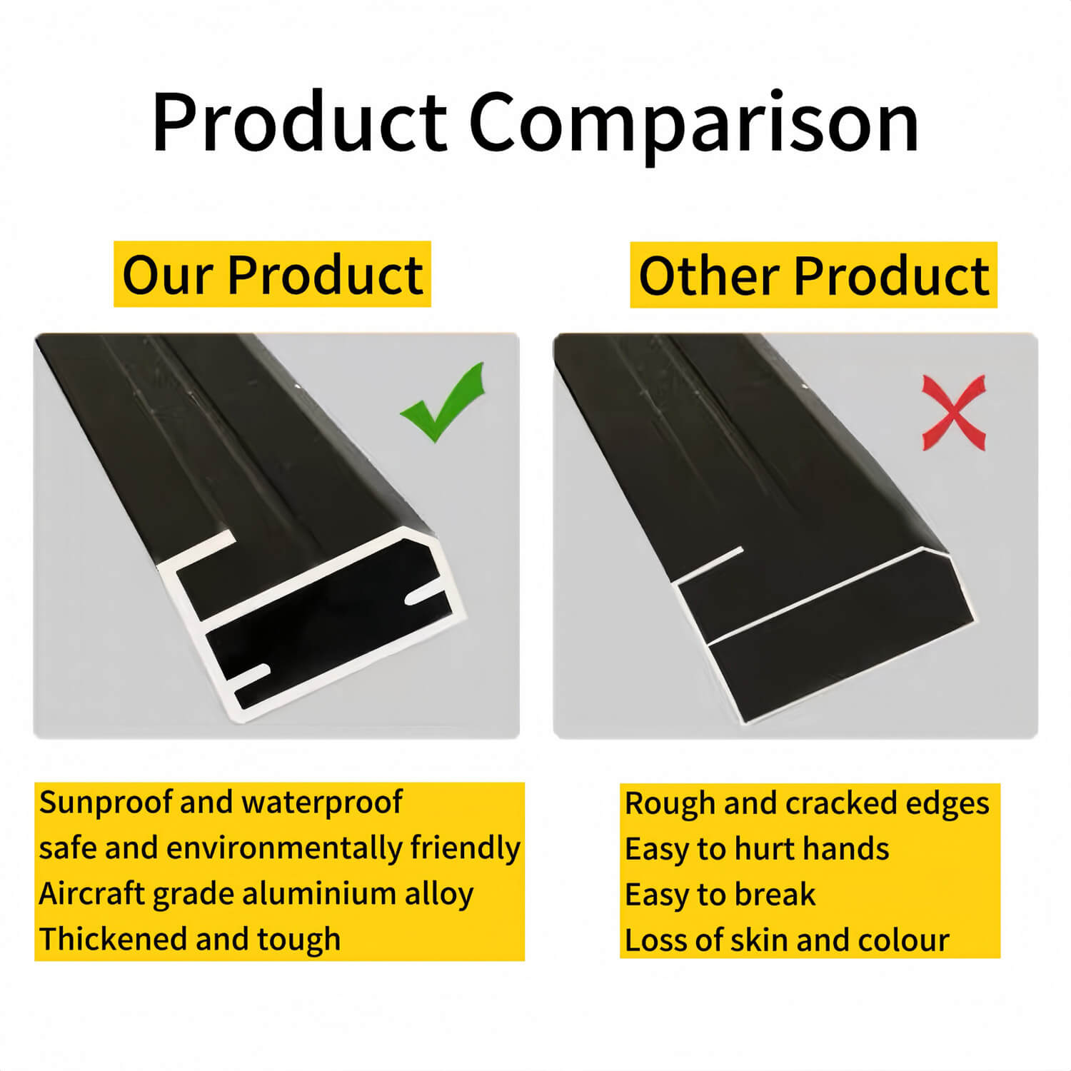 Aircraft grade aluminium frame full length mirror vs inferior frame