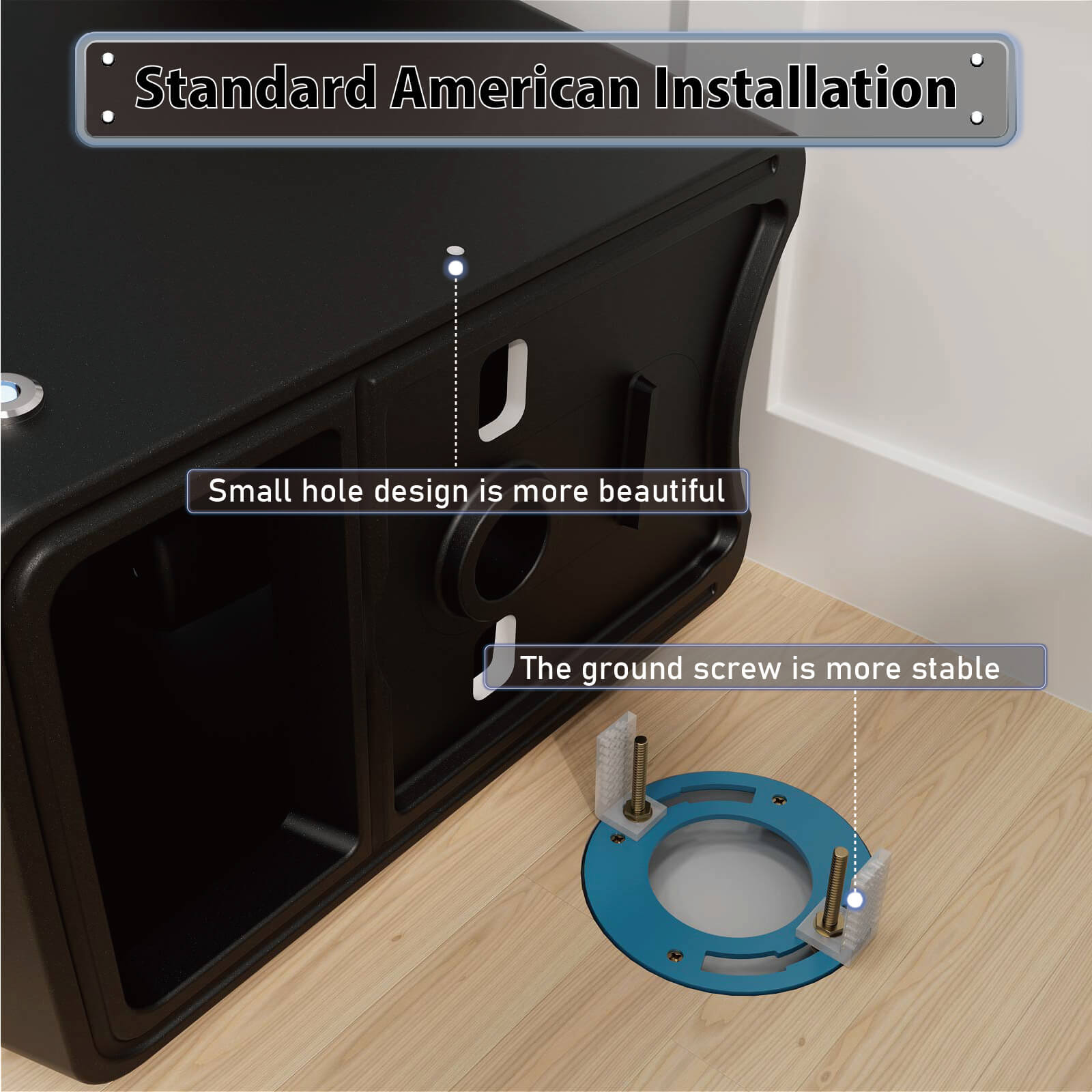 Square Smart Bidet Toilet with Water Tank, Radar Sensor, Heated Seat, Drying Function