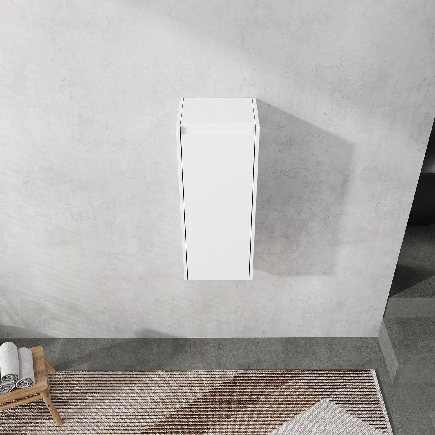 Appearance of the 12 inch white bathroom wall cabinet