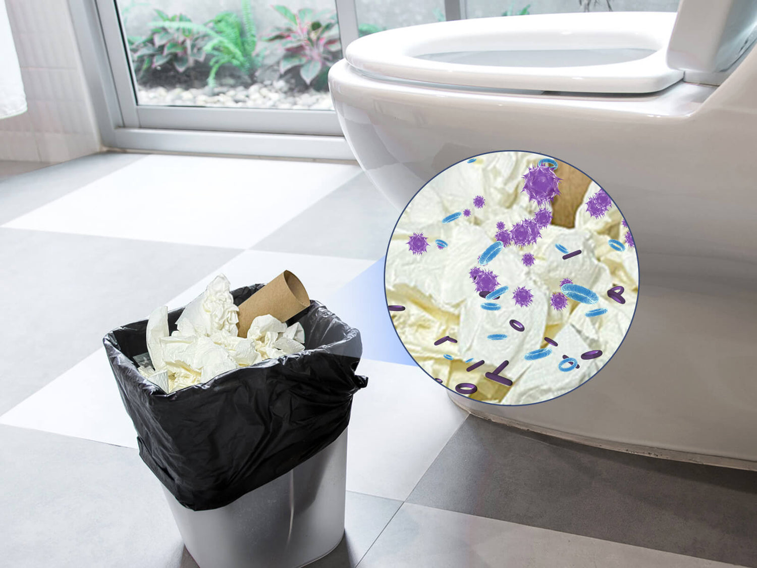 Avoid Using a Trash Bin for Toilet Paper