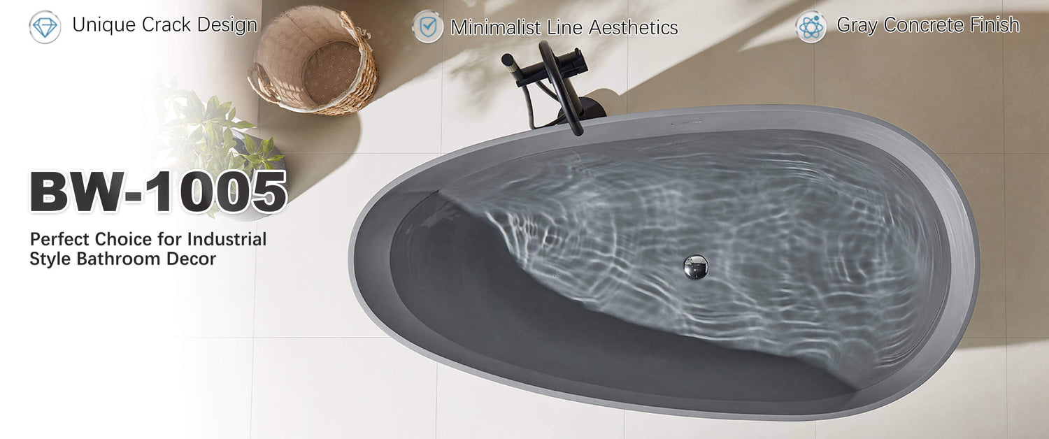 BW-1005 bathtub the first choice for industrial style bathroom decoration