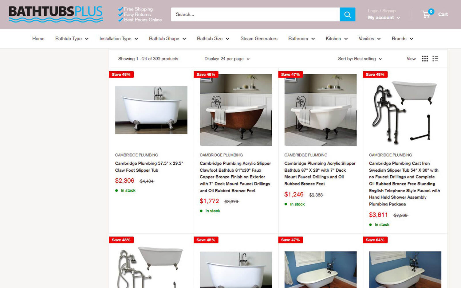 Bath Tubs Plus Clawfoot Tub Series Page