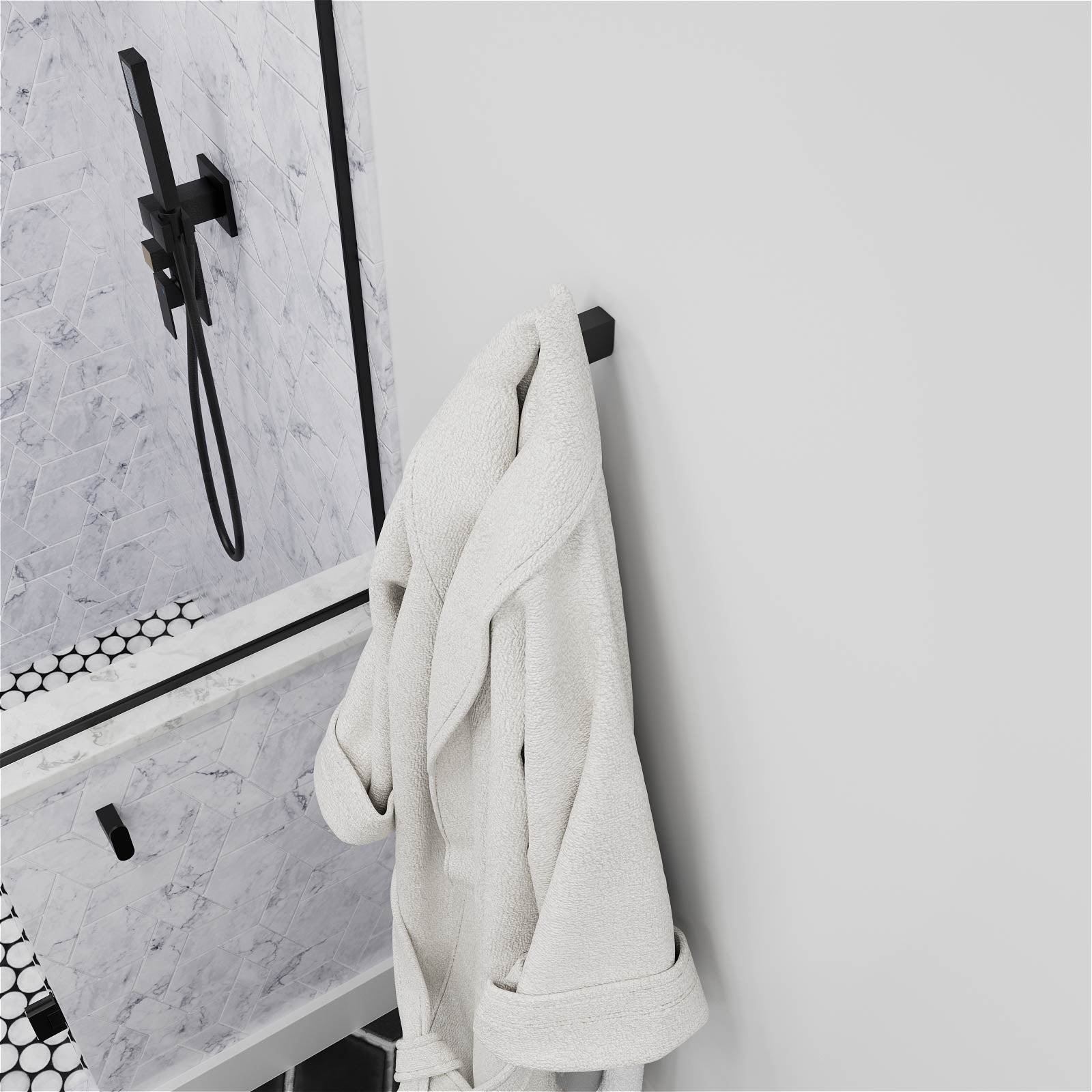 6-Piece Matte Black Bathroom Hardware Sets