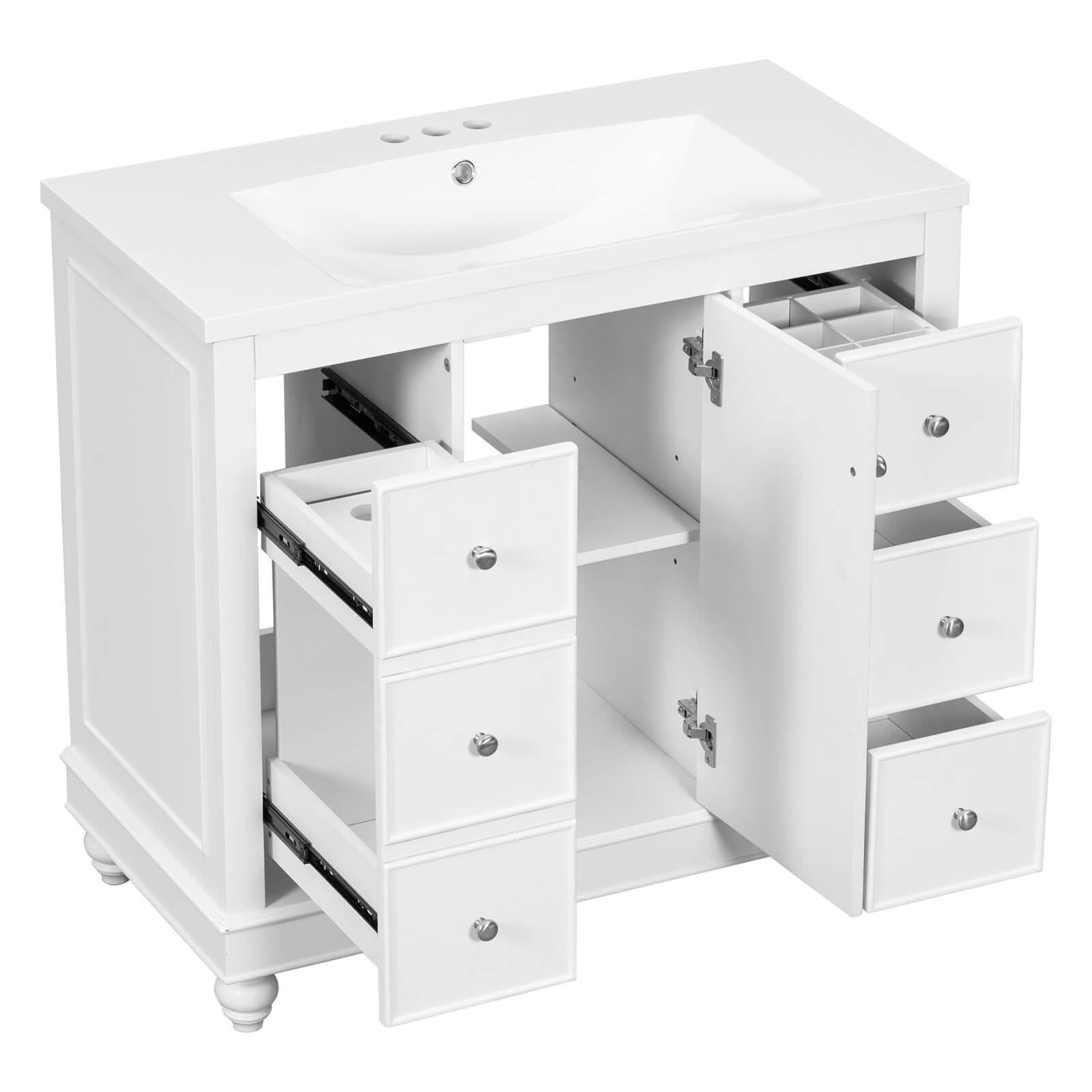 Bathroom vanity with MDF body for lightweight and easy movement